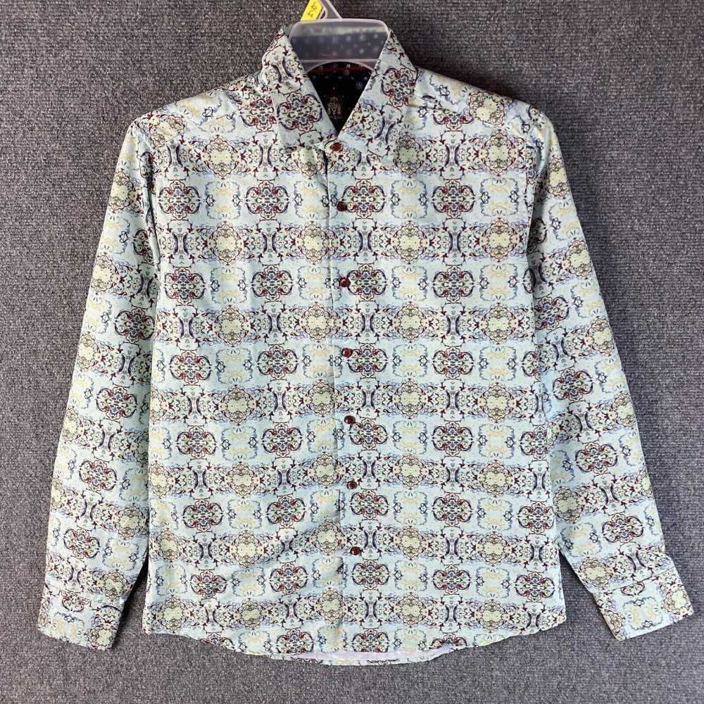 Exposure Button Up Shirt Medium Men's Long Sleeve Polyester Blend Adults M